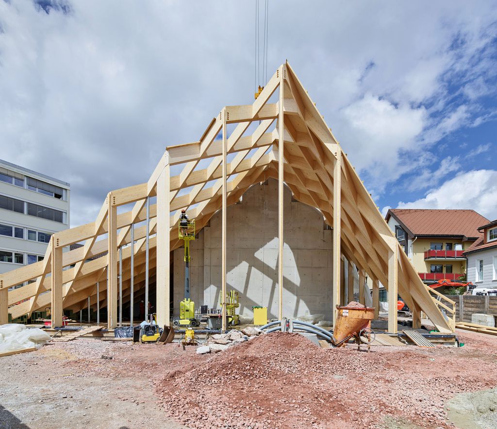 Das Siedle Haus zum Richtfest im Juli 2023