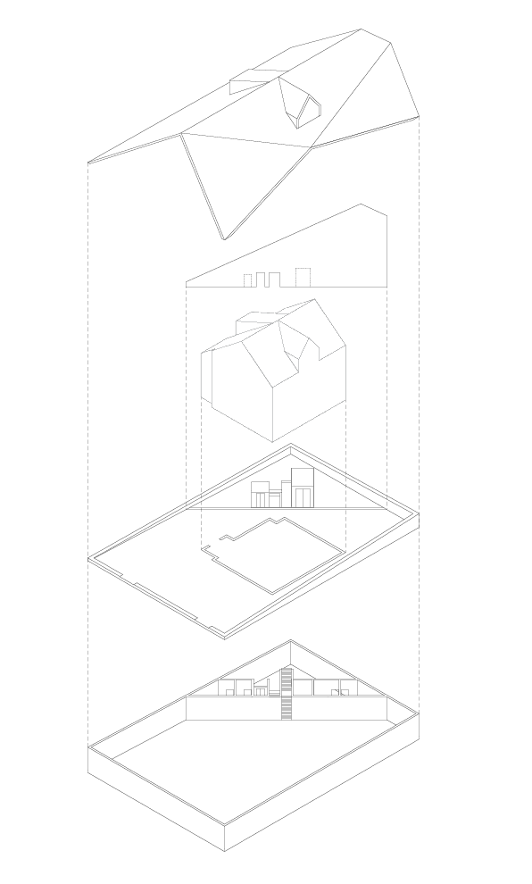 Axonometrie des Siedle Hauses